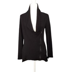 H by Bordeaux Black Asymmetrical Sweater